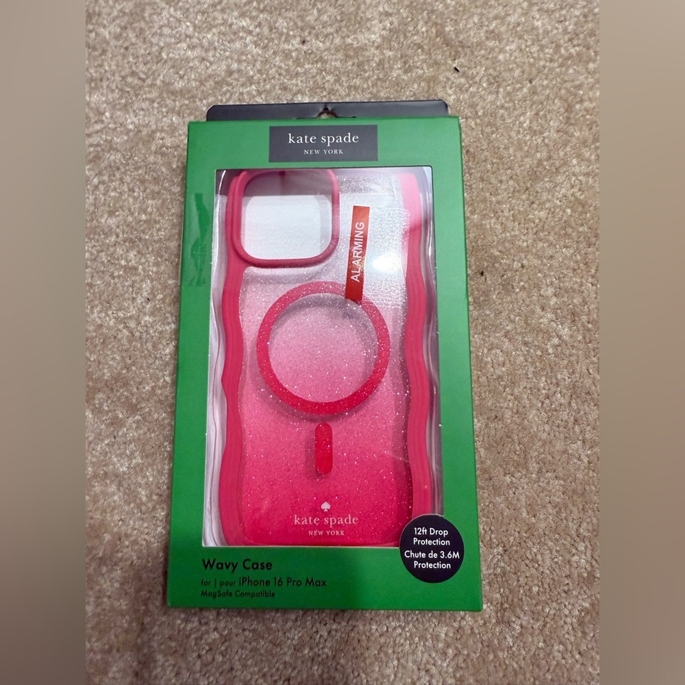 kate spade wavy Glitter Pink iPhone 16 Pro Max Case